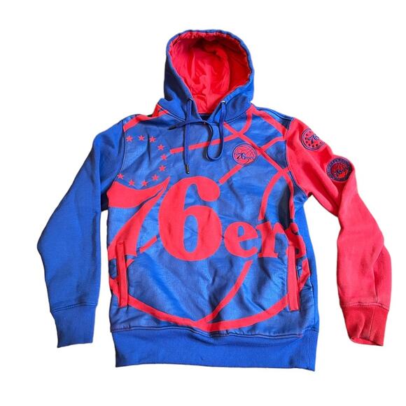 Y2K Philadelphia 76ers NBA pullover hoodie sweatshirt size small - Picture 1 of 8